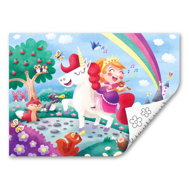 Hape – Unicorn Double Sided Colouring Jigsaw Puzzle - 24piece