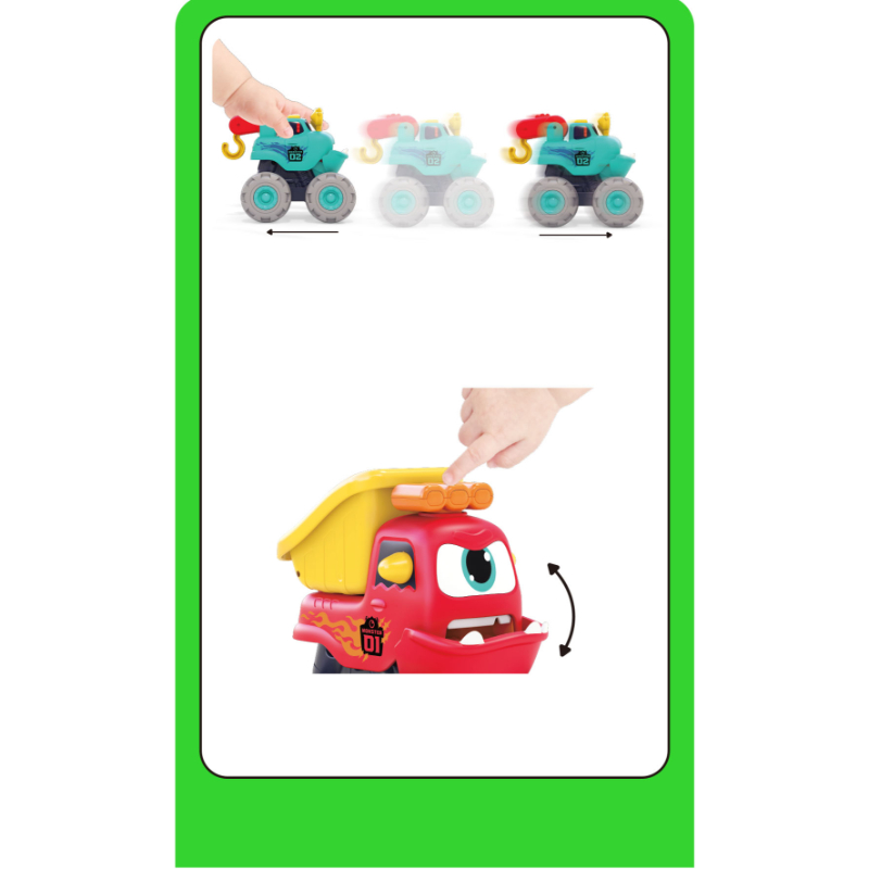 Hola - Fun Monster Construction Truck Set For Toddlers – 3 Pcs