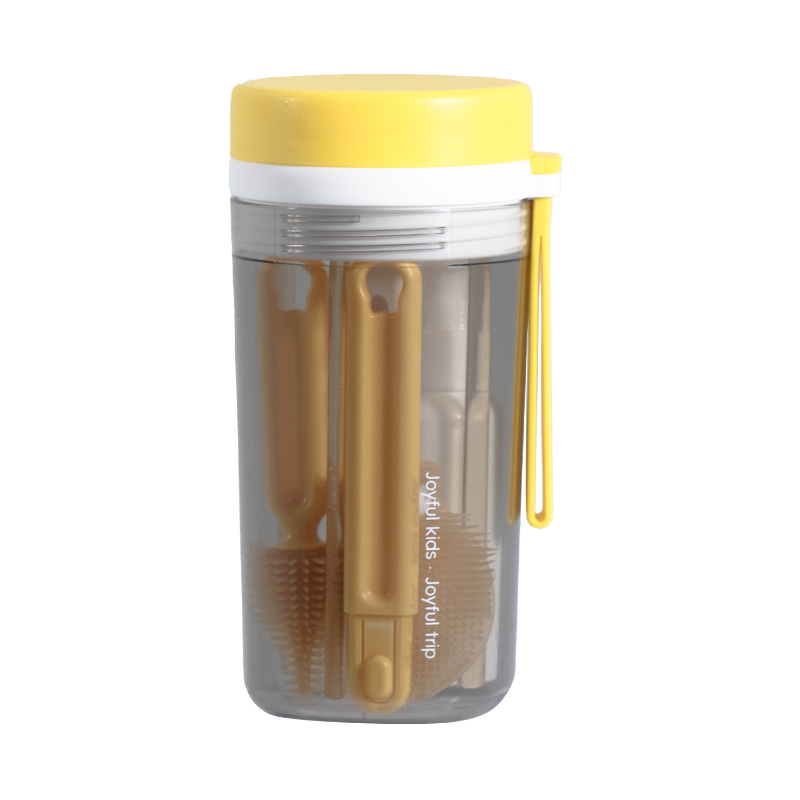Jovikids - 6-In-1 Portable Baby Bottle Brush Set - Yellow