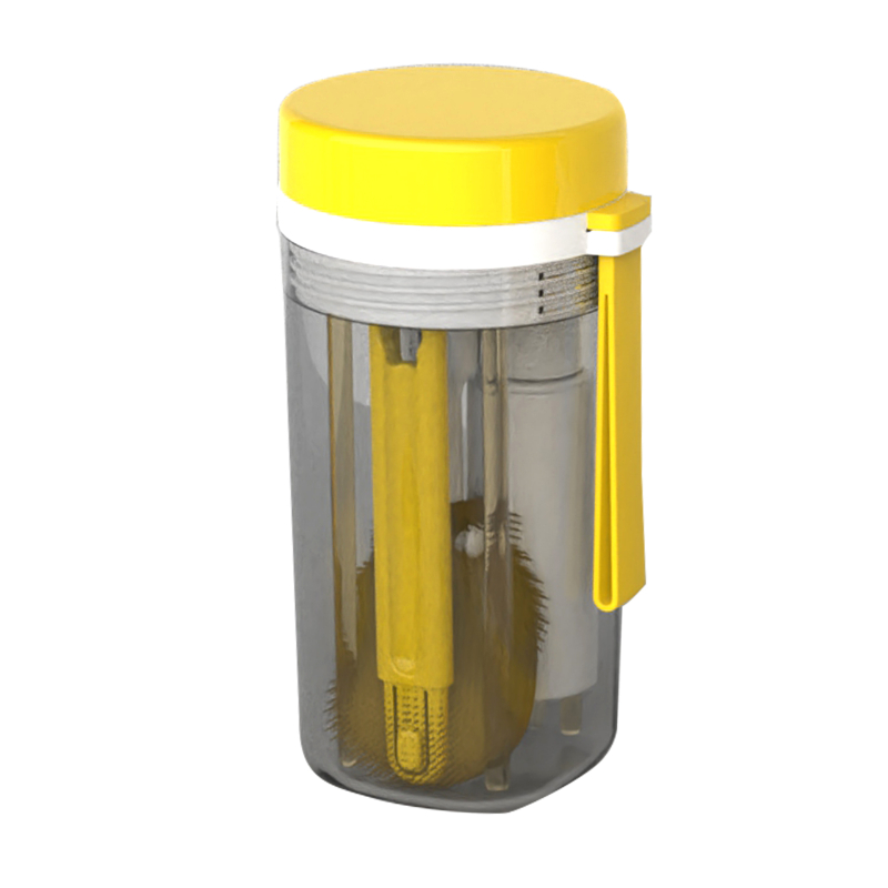 Jovikids - 6-In-1 Portable Baby Bottle Brush Set - Yellow