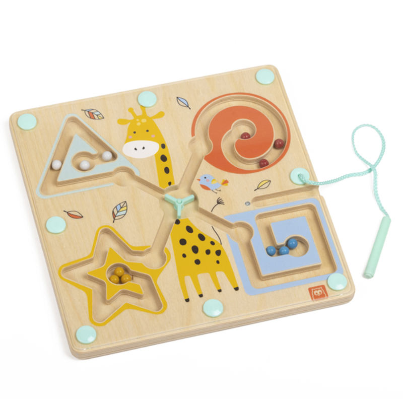 يوريكاكيدز - متاهة كرات خشبية مغناطسية مع عصا 