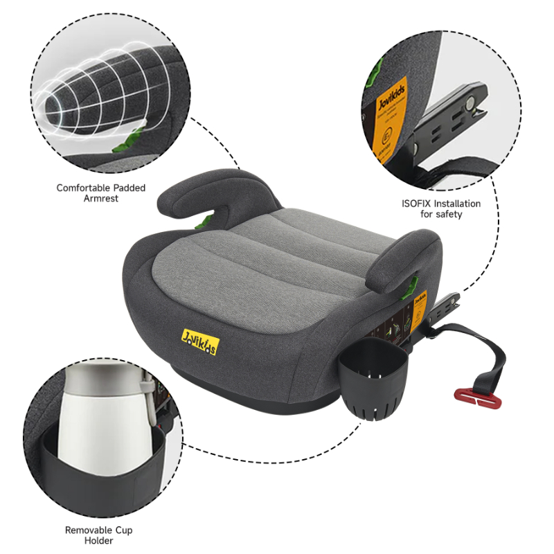 Jovikids - Ohho Plus Booster Car Seat with Cup Holder - Grey