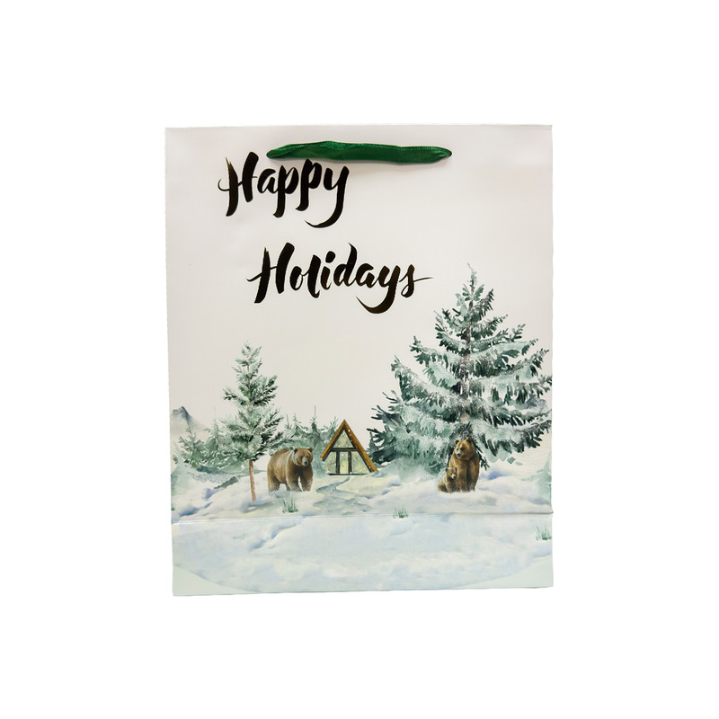 Ajooba - Christmas Festive Gift Bag - Happy Holidays - Large