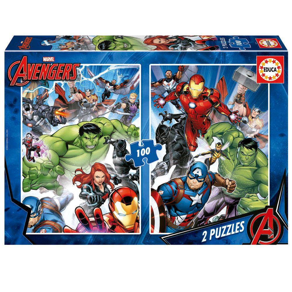 Educa - 2-In-1 Marvel Avengers Jigsaw Puzzle Set - Multicolor - 200 Pcs