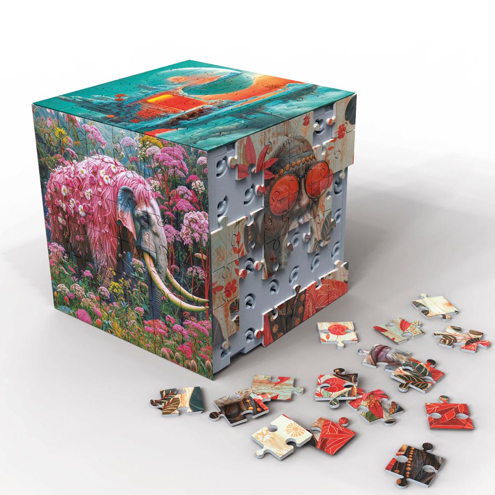 إديوكا - مجموعة تركيب مكعب بازل ثلاثي الأبعاد 6 في 1 - عجب - 216 قطعة