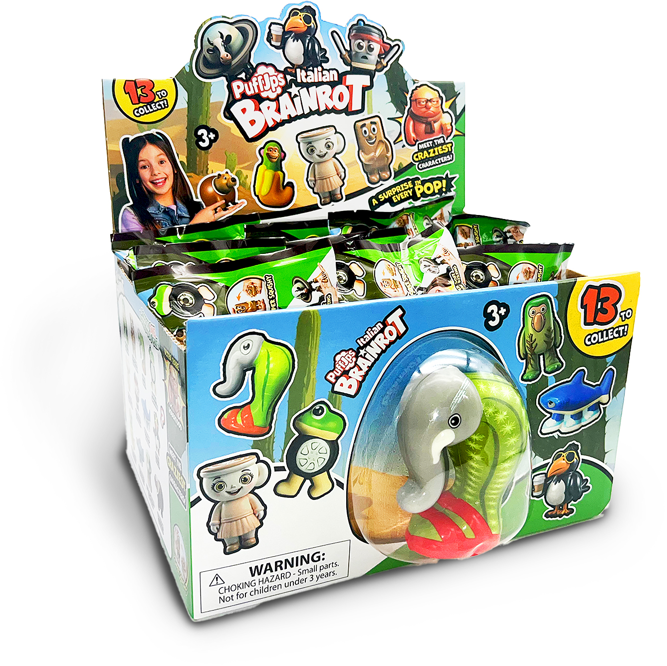 إيتاليان براينروت - لعبة إسفنجية قابلة للعصر باف أبس - قد يختلف التصميم واللون - عدد 1