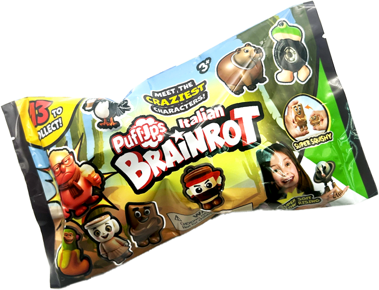 إيتاليان براينروت - لعبة إسفنجية قابلة للعصر باف أبس - قد يختلف التصميم واللون - عدد 1