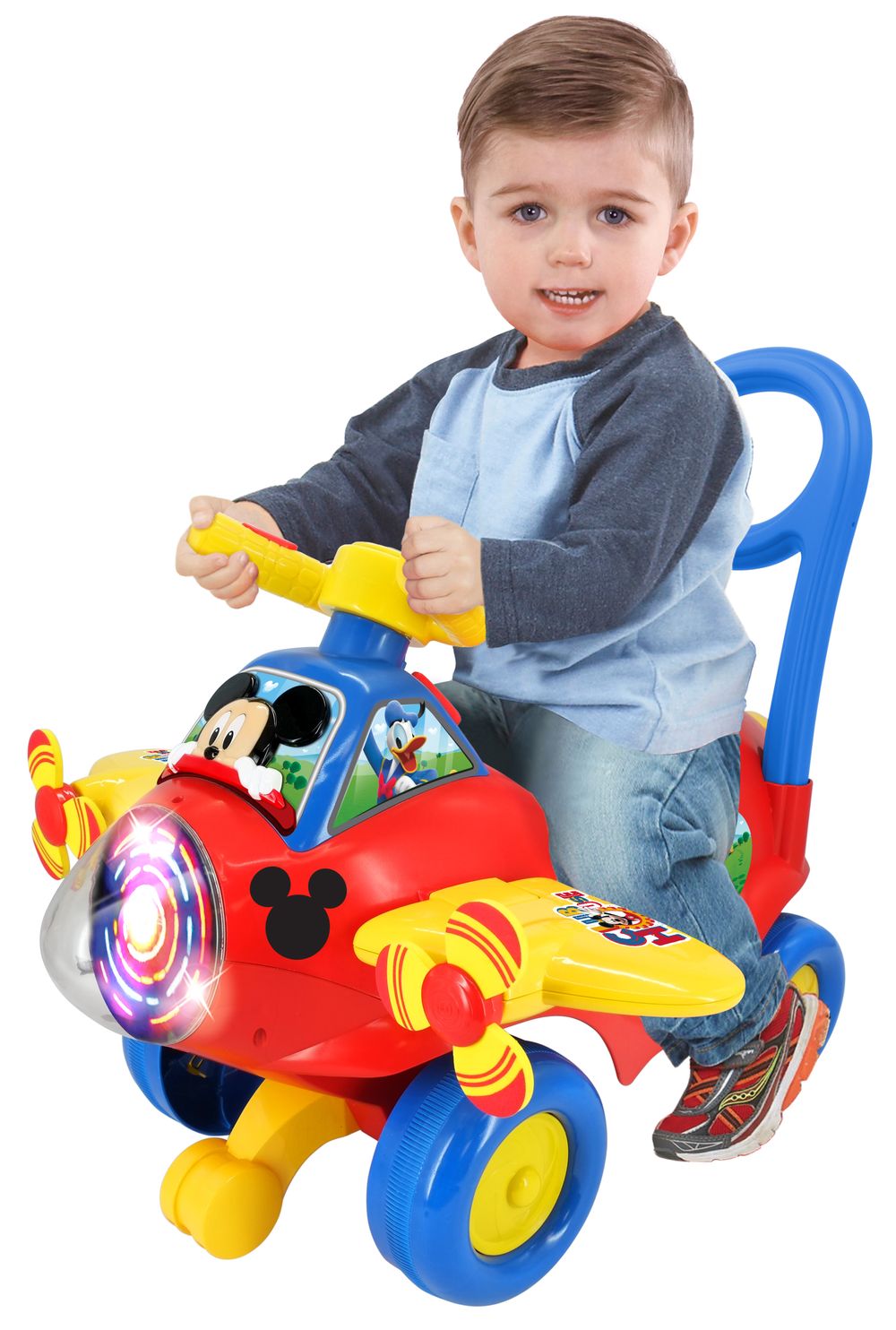 Kiddieland - Spinning Lights Mickey Activity Plane - Red