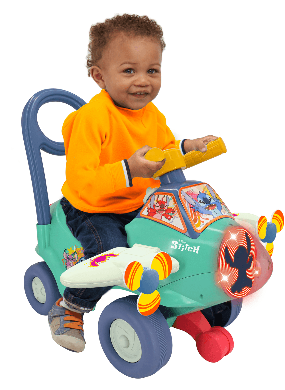 Kiddieland - Lights and Sounds Stitch Animated Plane - Green