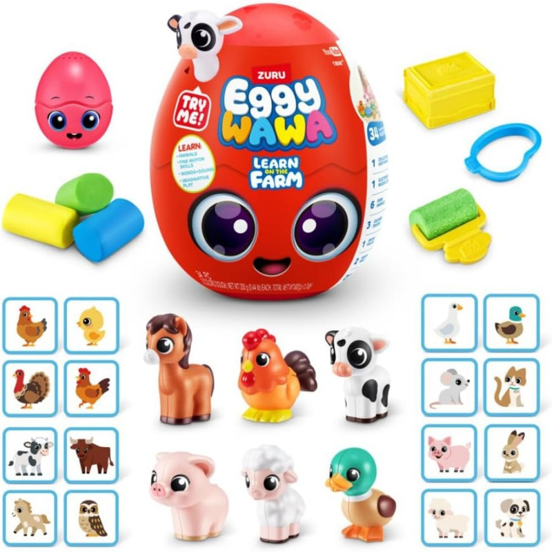 ZURU - Eggy Wawa Surprise Eggywawa Series 1 - Farm Animals Surprise Egg Capsule