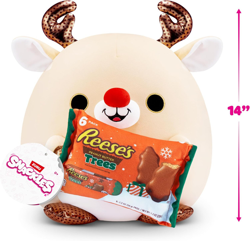 ZURU - Snackles Christmas - Reindeer & Reeses Peanut Butter 14 Inch Plush