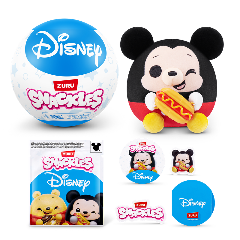 Zuru - Snackles Disney Plush Character With Snack Accessory - 5-Inch - Style May Vary - 1 Pc
