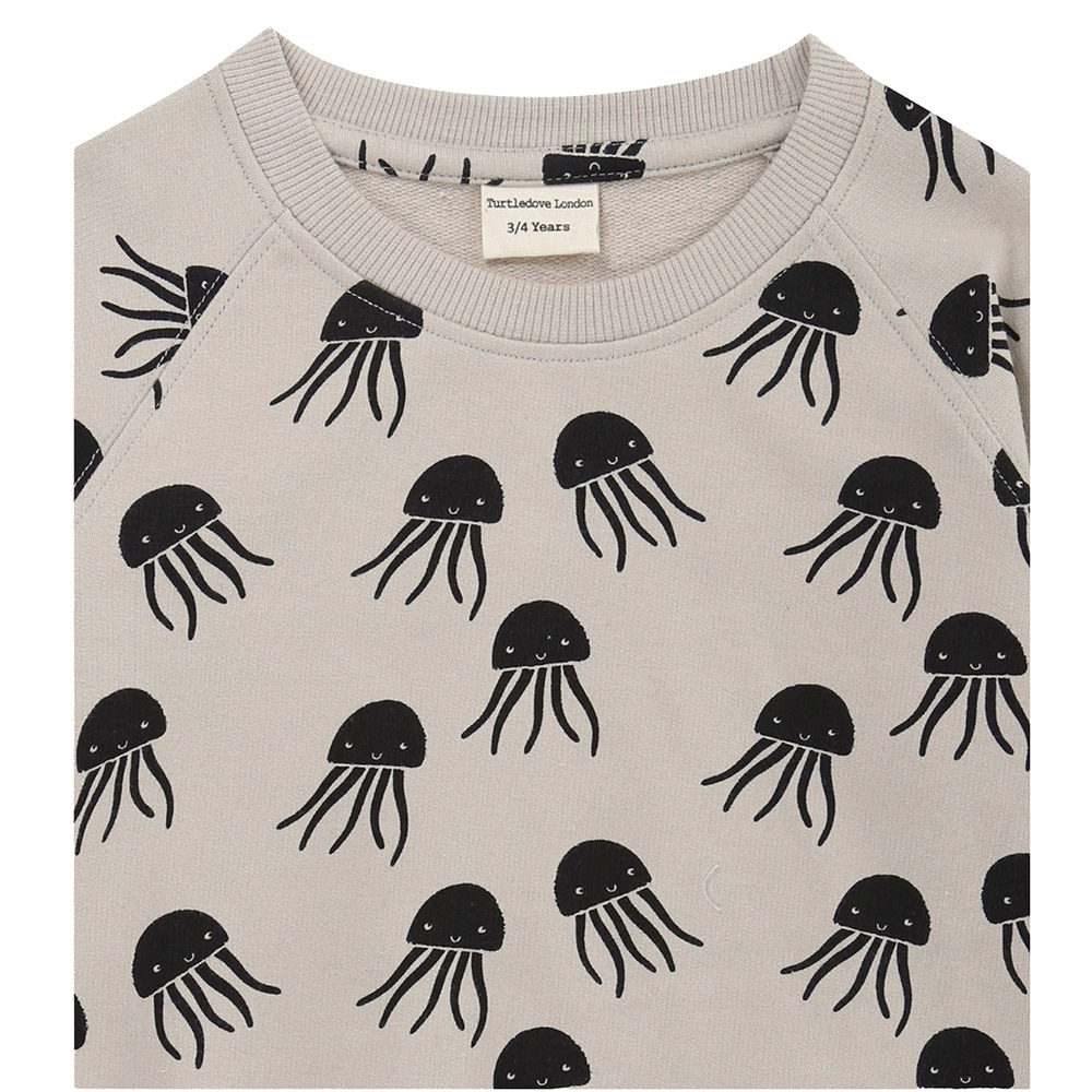 تيرتل دوف لندن - سويت شيرت أطفال بطبعة قناديل البحر - رمادي