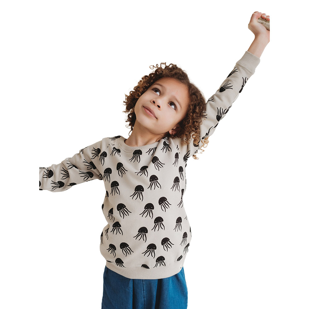 تيرتل دوف لندن - سويت شيرت أطفال بطبعة قناديل البحر - رمادي