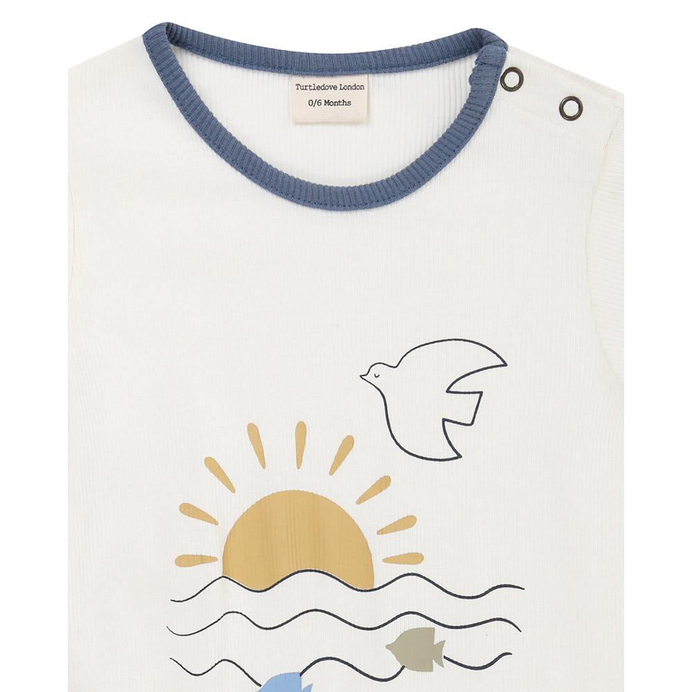 تيرتل دوف لندن - أفرول بطبعة الطبيعة للأطفال - أبيض