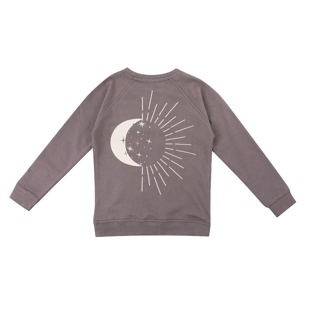 تيرتل دوف لندن - سويت شيرت أطفال بطبعة قمر - رمادي