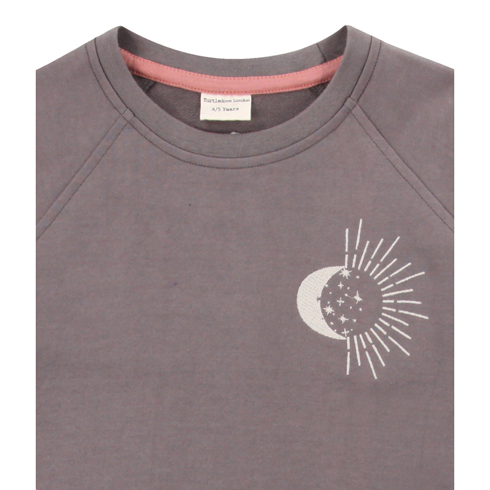 تيرتل دوف لندن - سويت شيرت أطفال بطبعة قمر - رمادي