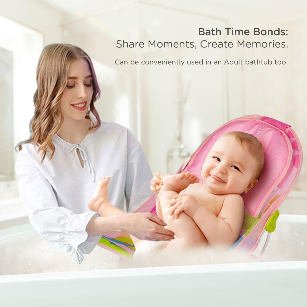 ماستيلا - مقعد استحمام للأطفال الرضع للراحة والدعم - وردي