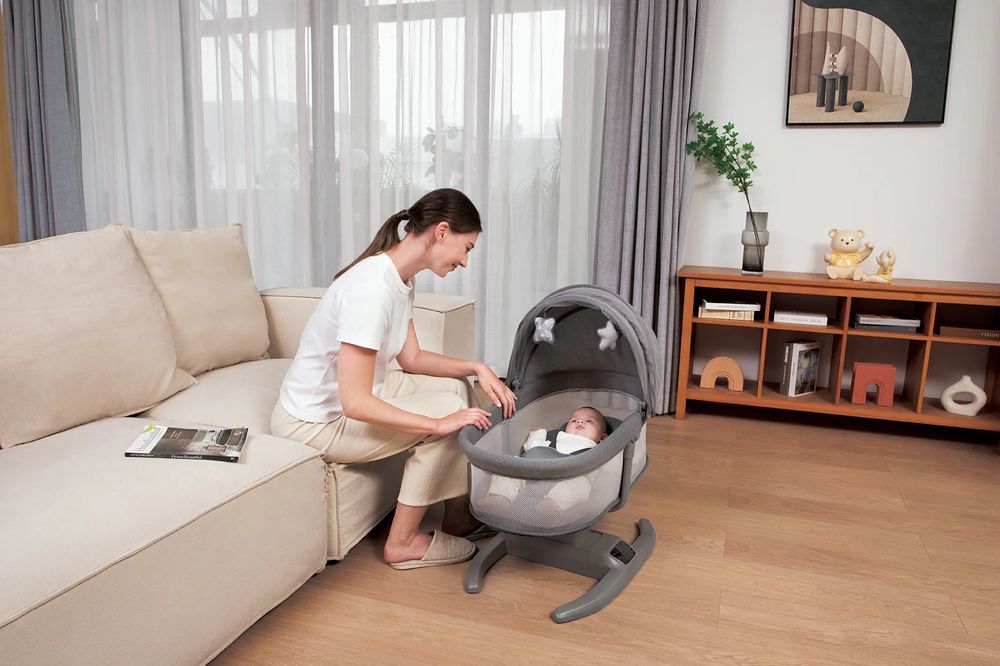 Mastela - Baby Swing Electric Rocking Cradle With Music For Newborns - Dark Grey