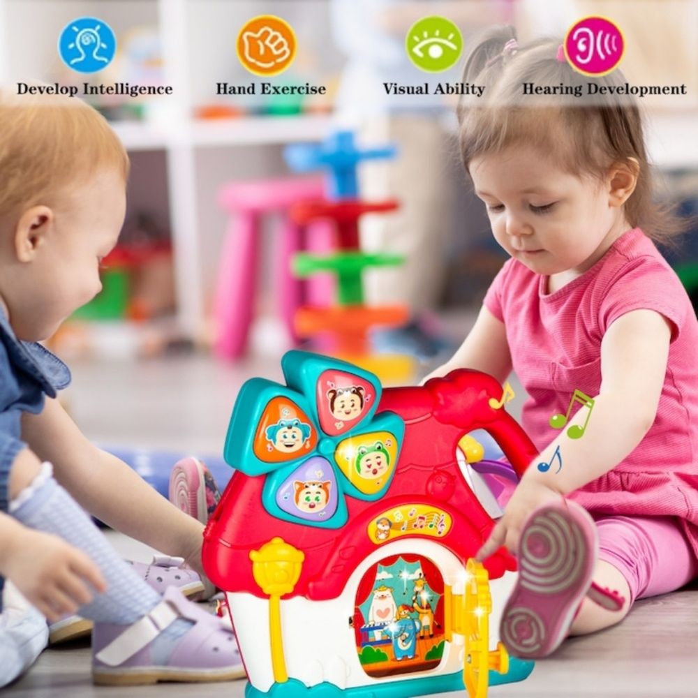 ليتل أنجل - لعبة بيت الأنشطة الموسيقية للأطفال مع أضواء وأصوات - أحمر