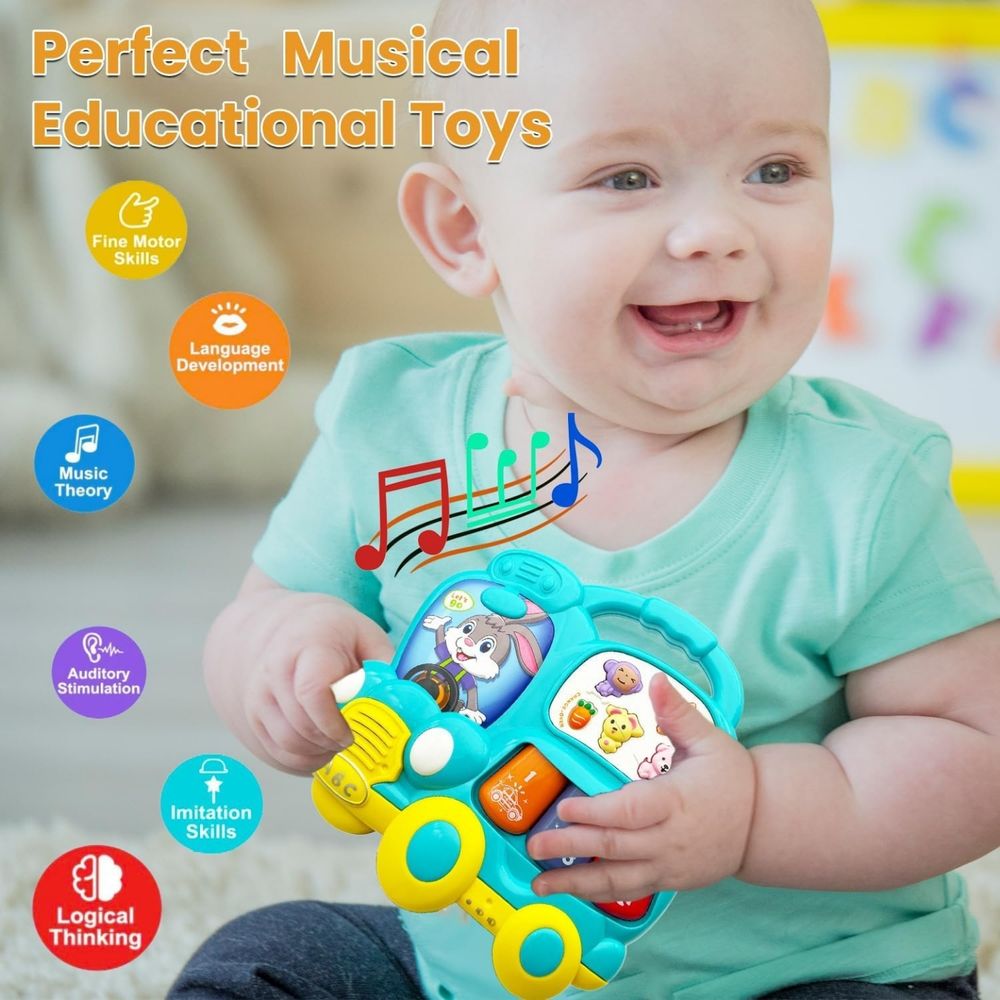 ليتل أنجل - لعبة سيارة أرنب موسيقية تعليمية للأطفال مع أضواء وأصوات