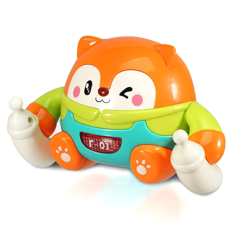 Little Angel Tumbling Pet Crawling Toy With Lights, Music & Voice Sensor - Fox