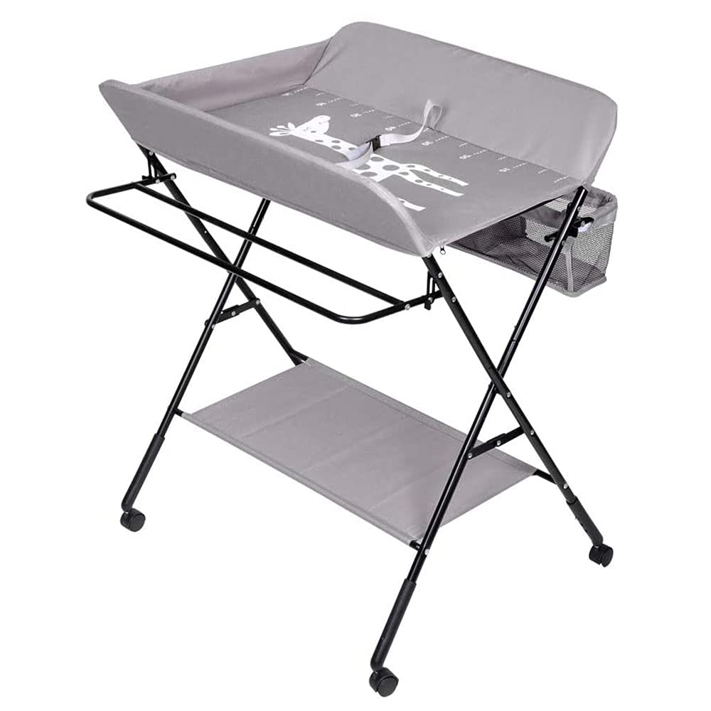 Little Angel Baby Changing Foldable Table With Storage Shelf Grey