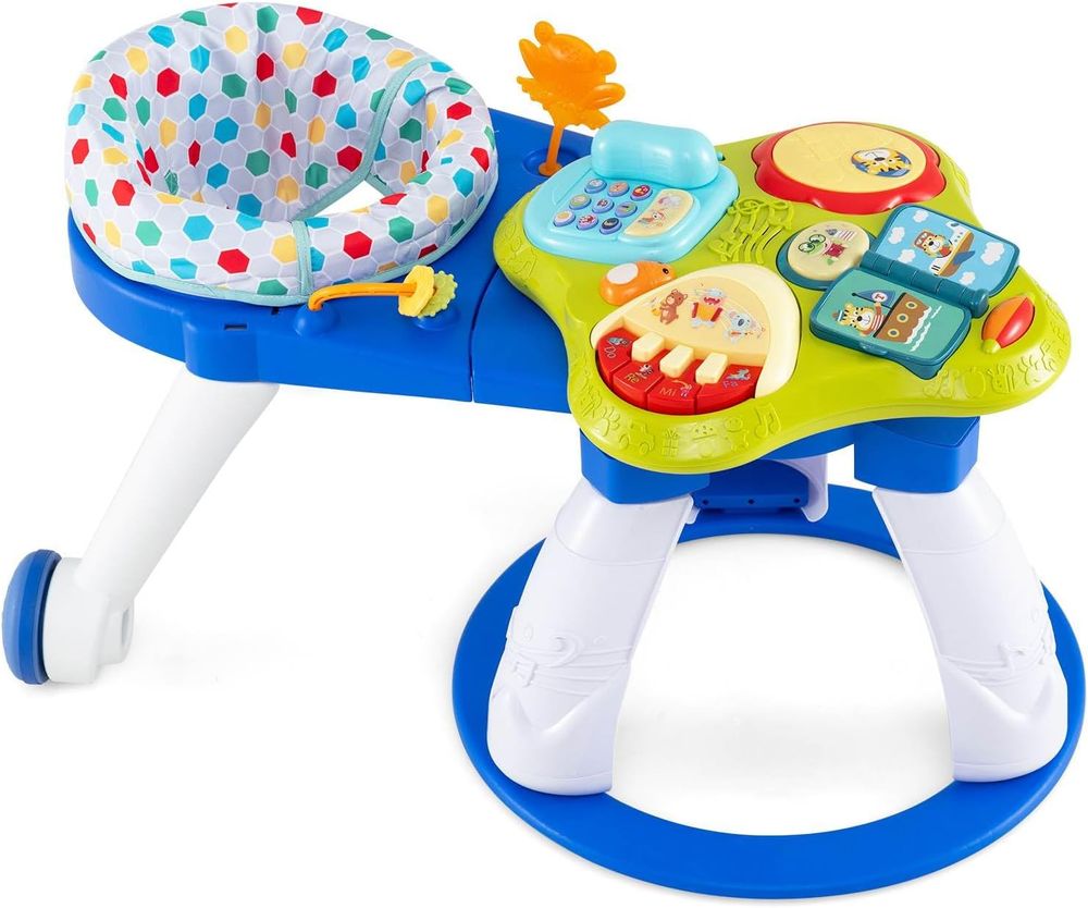 ليتل إنجل - مشاية أطفال 3 في 1 مع مقعد دوار، مركز نشاط وطاولة لعب