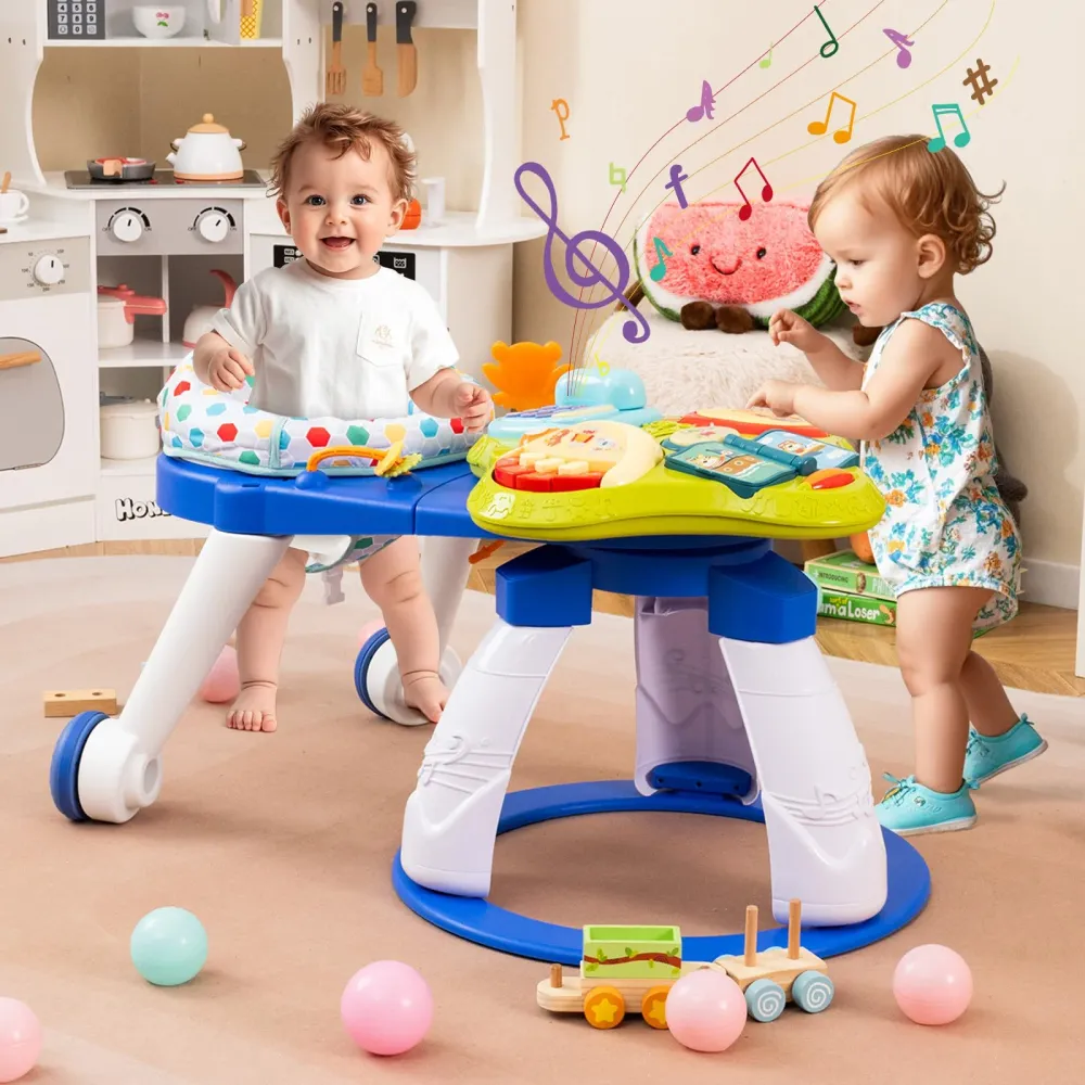 ليتل إنجل - مشاية أطفال 3 في 1 مع مقعد دوار، مركز نشاط وطاولة لعب