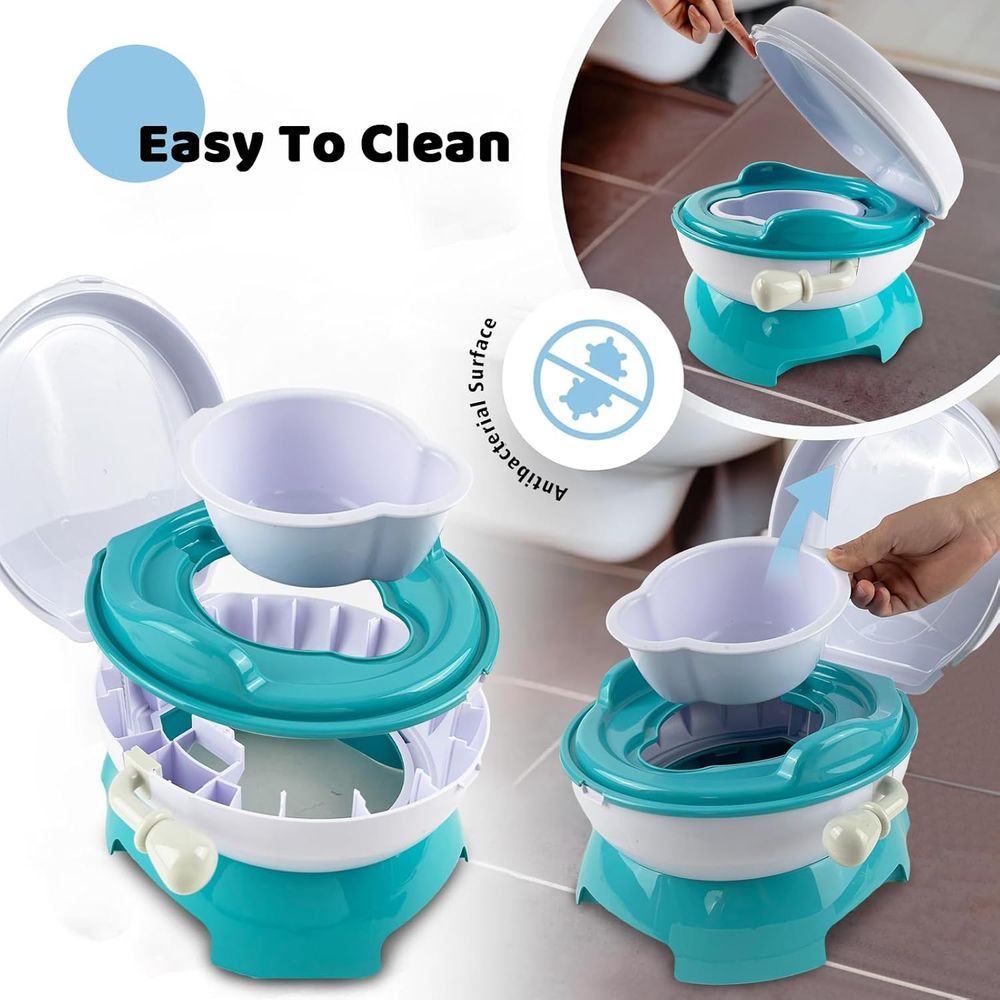 Little Angel Kids Potty Chair 3-In-1 Training Seat With Lid - Blue