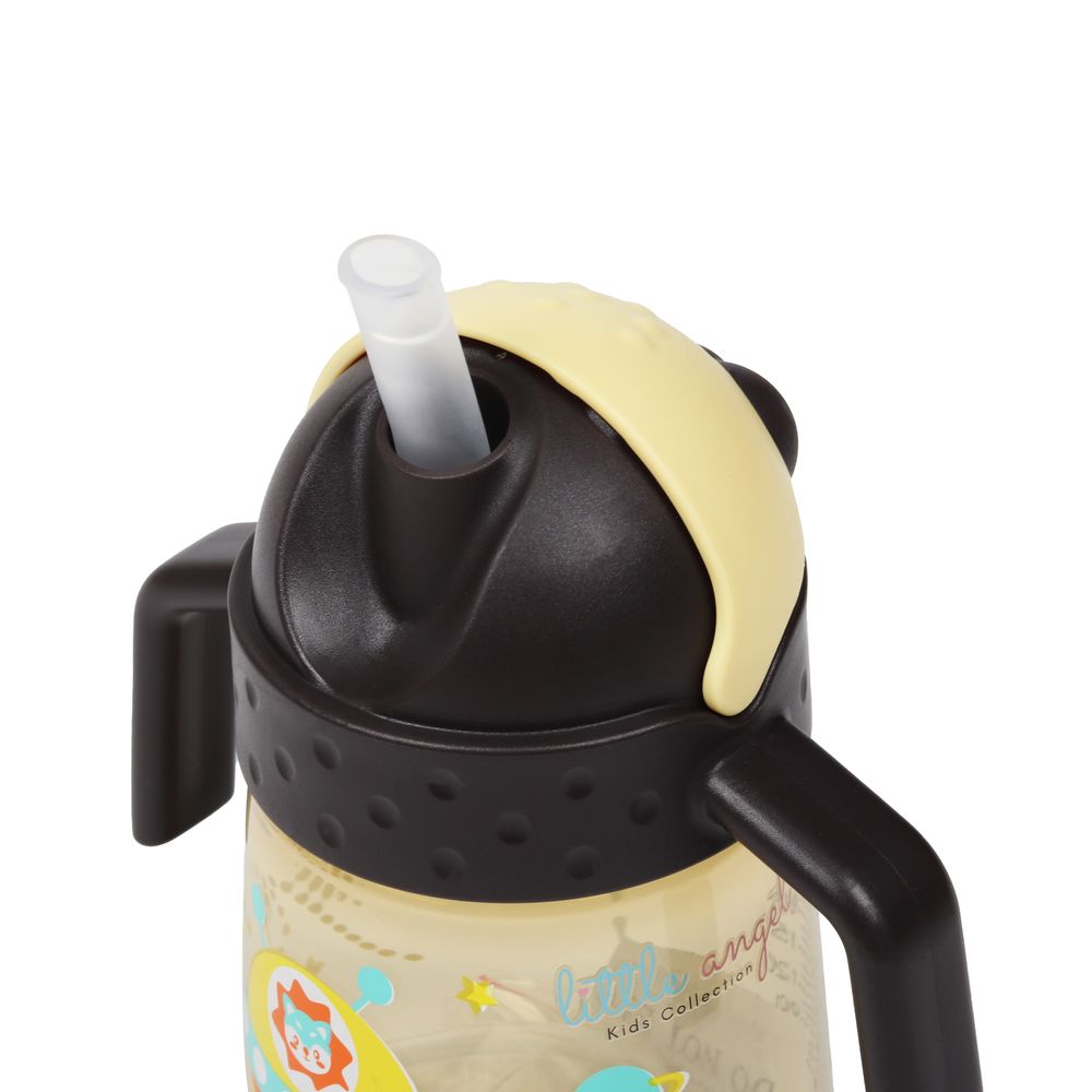 Little Angel - Baby Water Bottle with Straw & Handles 300ml - Black