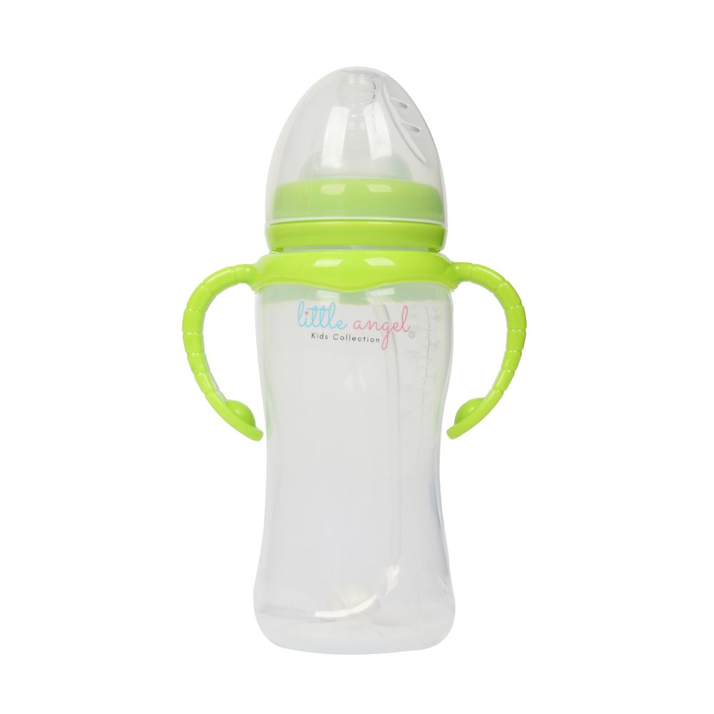 Little Angel - Baby Water Bottle with Straw & Dual Handles 300ml - Green