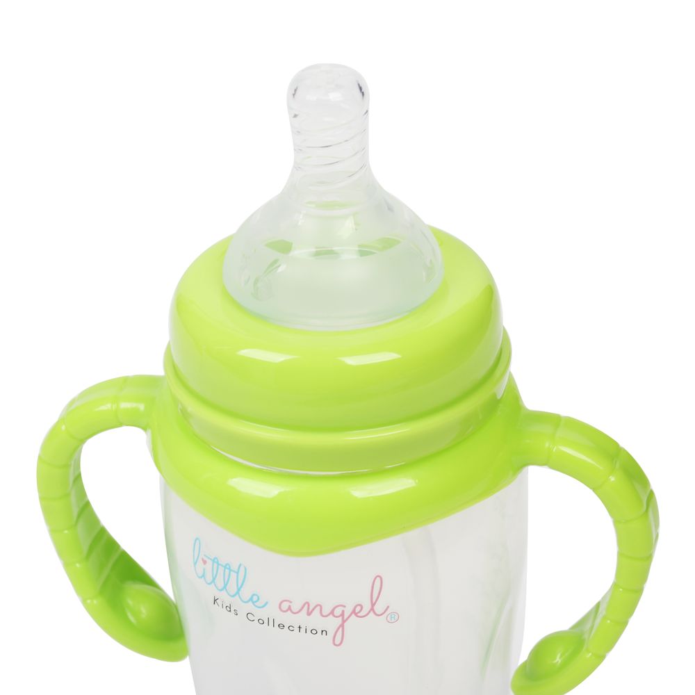 Little Angel - Baby Water Bottle with Straw & Dual Handles 300ml - Green