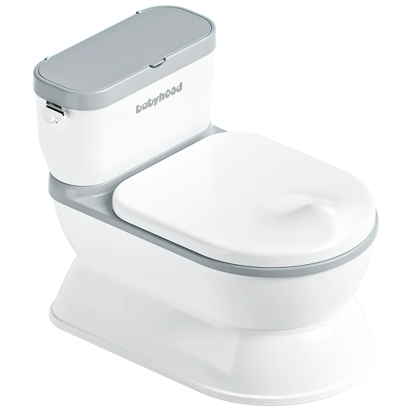 Little Angel Realistic Baby Potty Toilet With Flush Sound- Grey