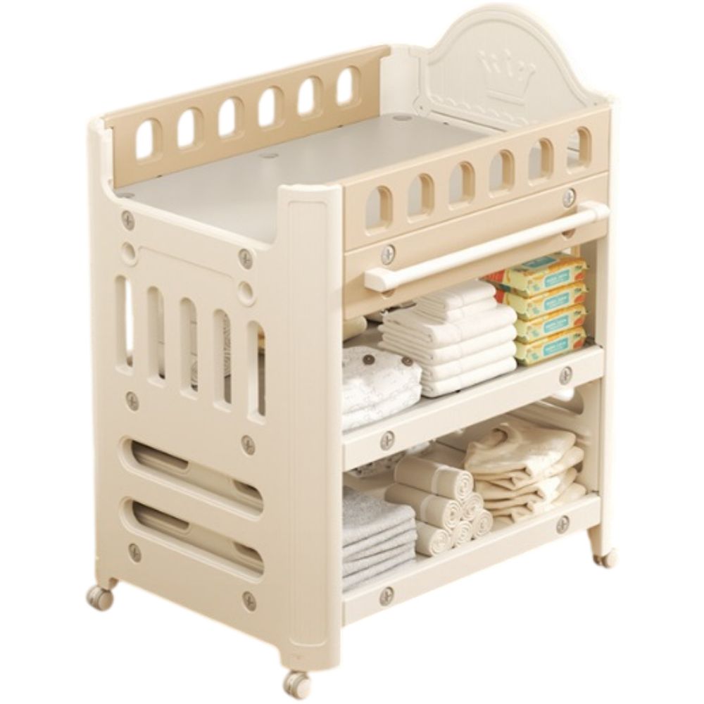Little Angel Baby Diaper Changing Table With Wheels & Storage Drawers
