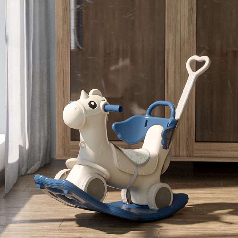 Little Angel - Kids' Rocking Horse Ride-On Toy With Handle & Backrest