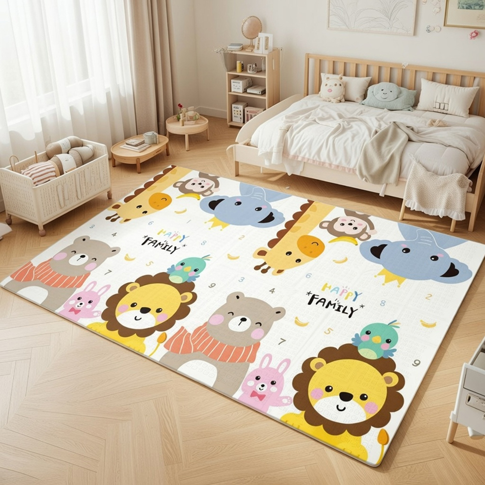 Little Angel - Baby Reversible Floor Play Mat - Happy Family