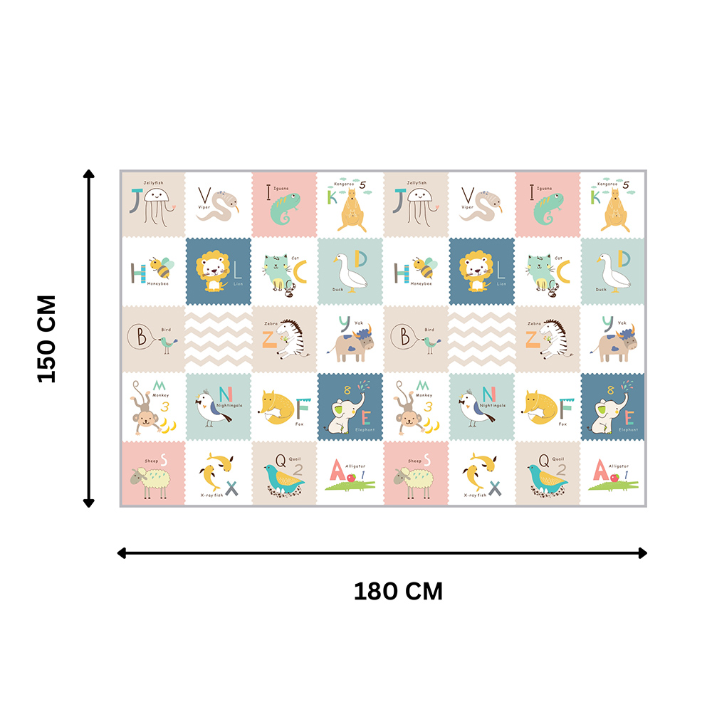 Little Angel - Baby Reversible Floor Play Mat - Alphabet Safari