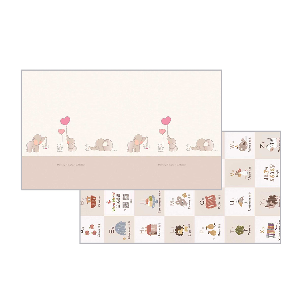 Little Angel - Baby Reversible Floor Play Mat - Elephant Story