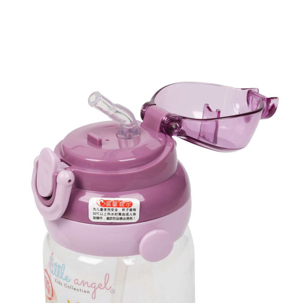 زمزمية ماء للأطفال من ليتل أنجل - مزودة بماصة وغطاء قلاب مانع للتسرب، سعة 300 مل - بنفسجي