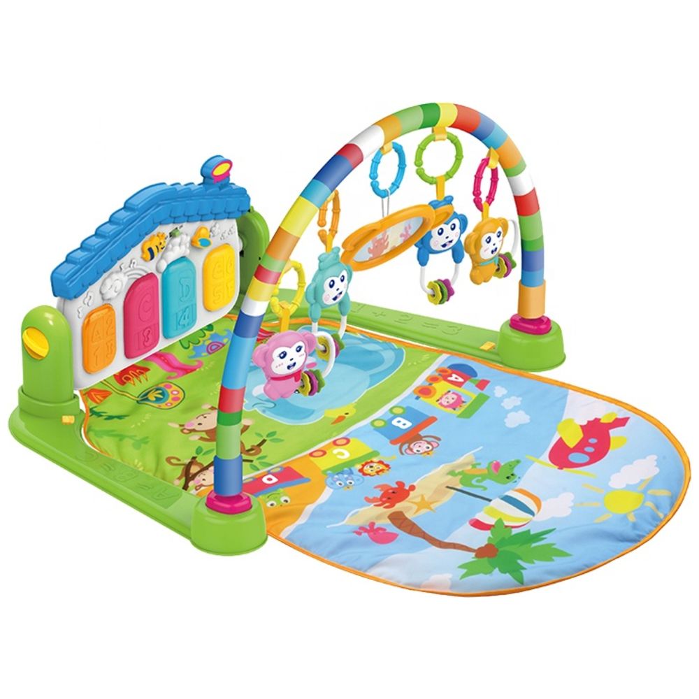 هوانجر - حصيرة بيانو رياضية للأطفال مع لعبة - أخضر