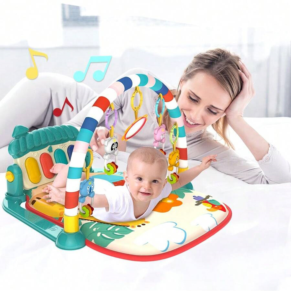 Huanger - Baby Play Gym Piano Mat Activity Center With Toys - Multicolor