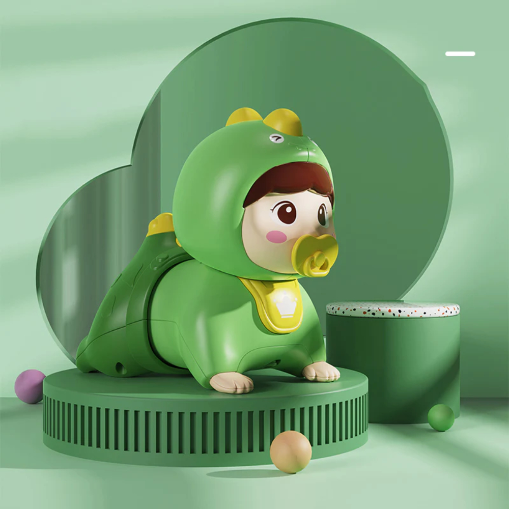 Huanger - Baby Crawling Doll Toy With Music & Lights - Green