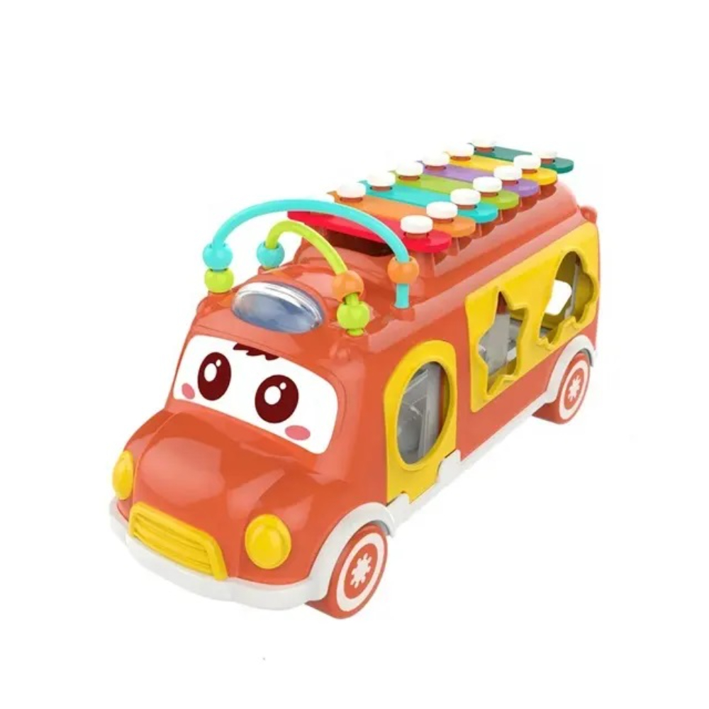 Huanger - Baby Musical Bus Toy With Xylophone -Orange