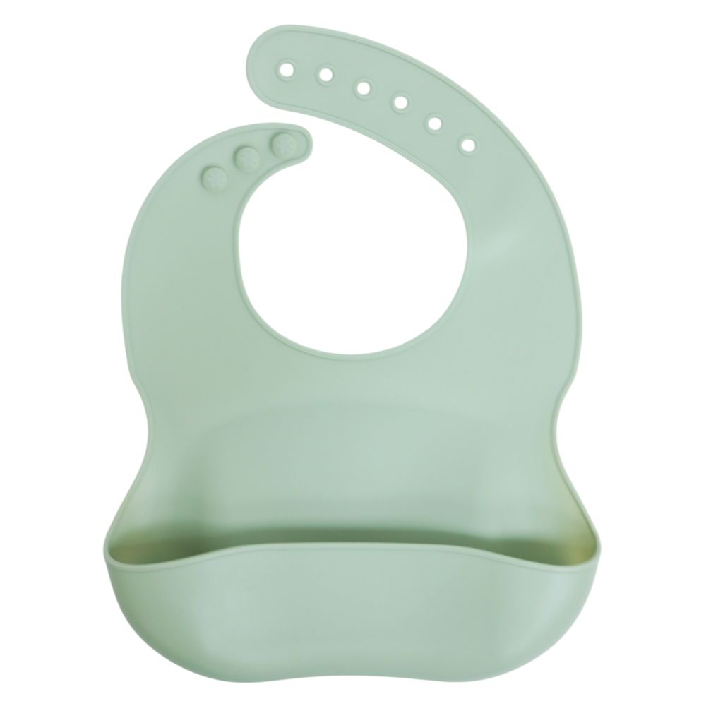 Little Angel Silicone Baby Bib For Infant - Green/Cream