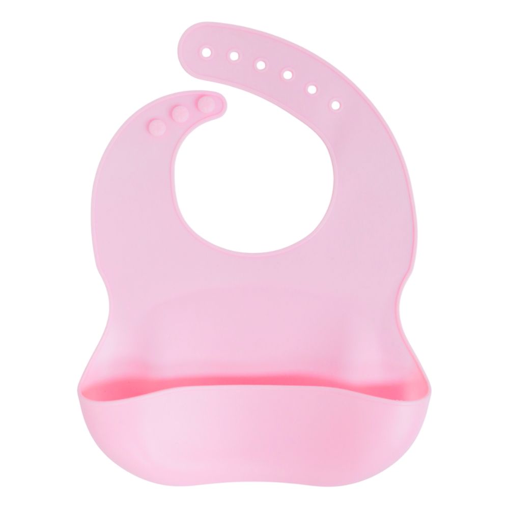 ليتل انجل - مريلة أطفال سيليكون للرضّع - وردي فاتح/وردي داكن