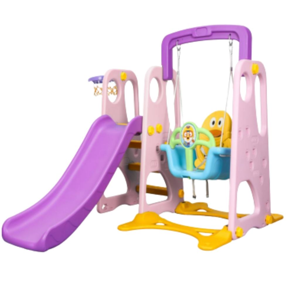 Little Angel 3-In-1 Slide And Swing Activity Playset - Multicolor
