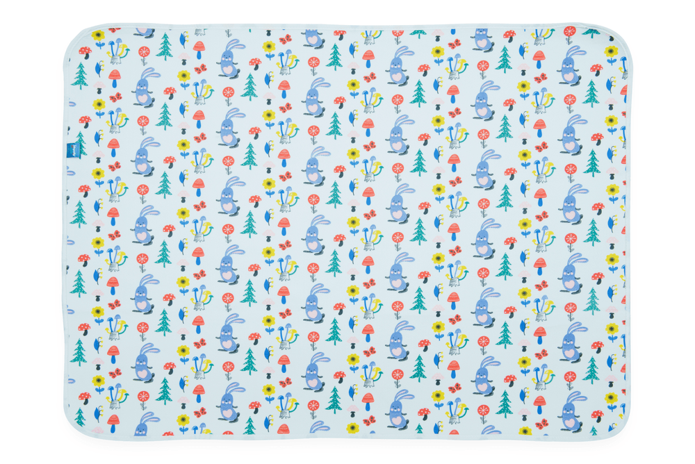 نايت أنجل - حصيرة غيار حفاضات الأطفال مقاومة للماء وقابلة للطي - أرنب