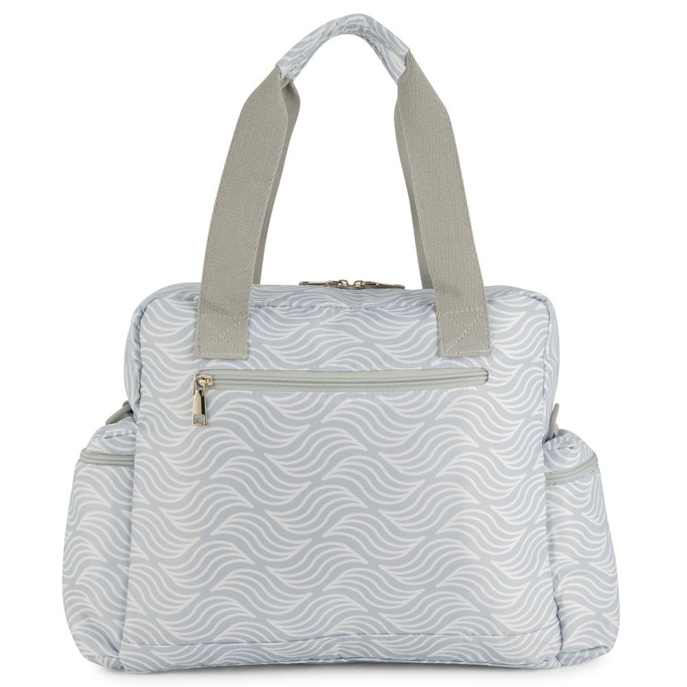 وايت آند غراي - شنطة حفاضات أطفال  مع حصيرة تغيير - بنقشة أمواج المحيط