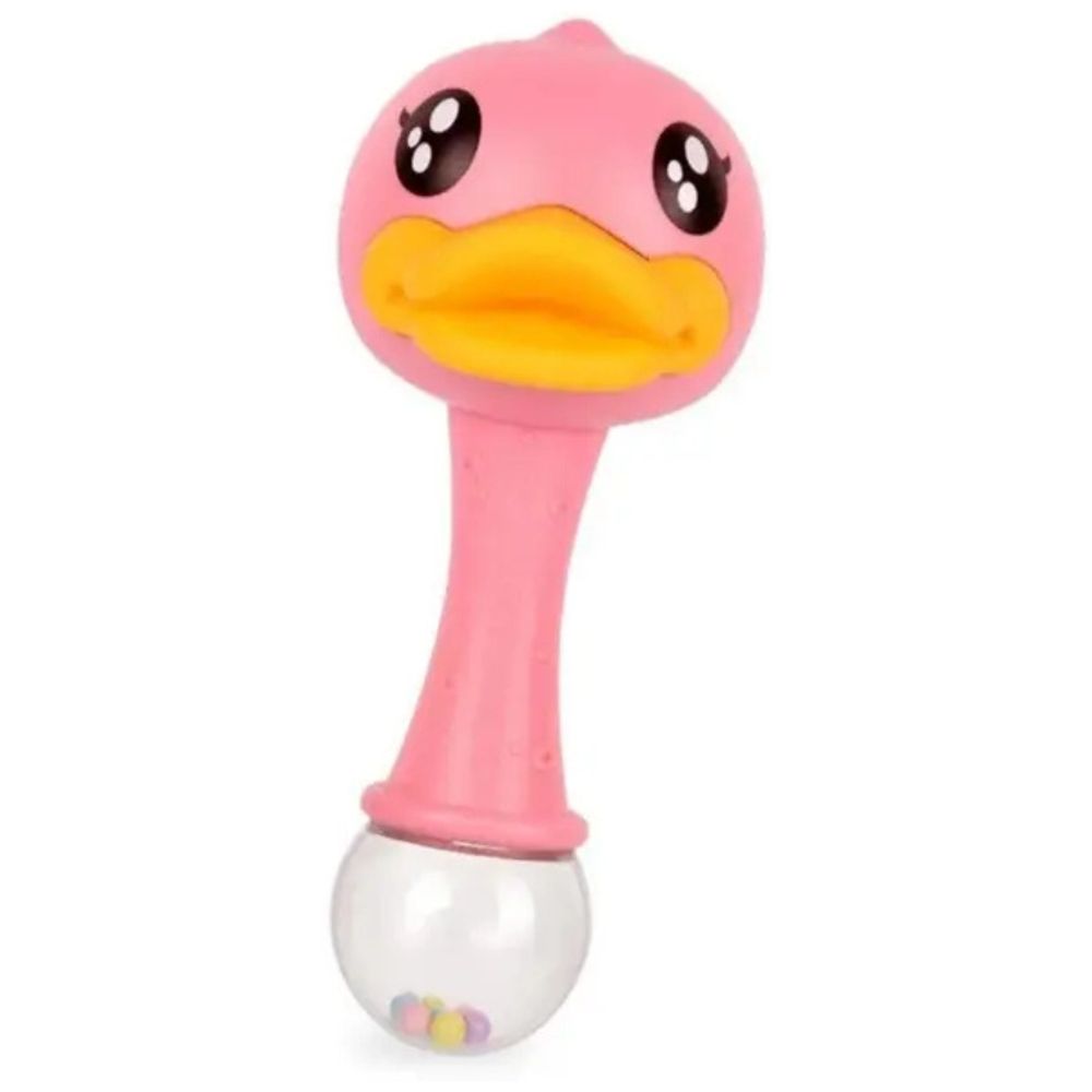 Little Angel - Baby Duck Grab & Shake Rattle Toy - Pink